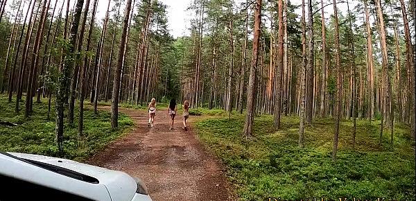  Pick up of three redhead female students jogging in the forest - girls piss - nicely jerked off, see you later